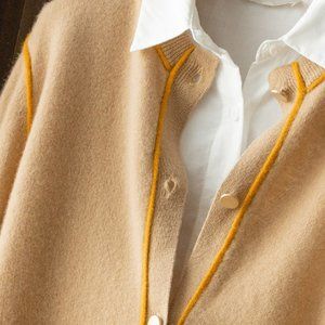New cashmere cardigan women's knitting sweater